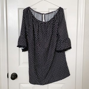 NWOT Black and White Polka Dot Top